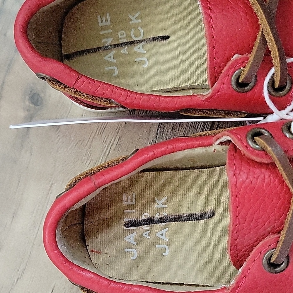 Janie and jack  red boat loafers - Picture 4 of 8